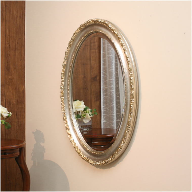 鏡 ミラー fa1377 イタリア製 オーバル ウォールミラー 壁掛け鏡