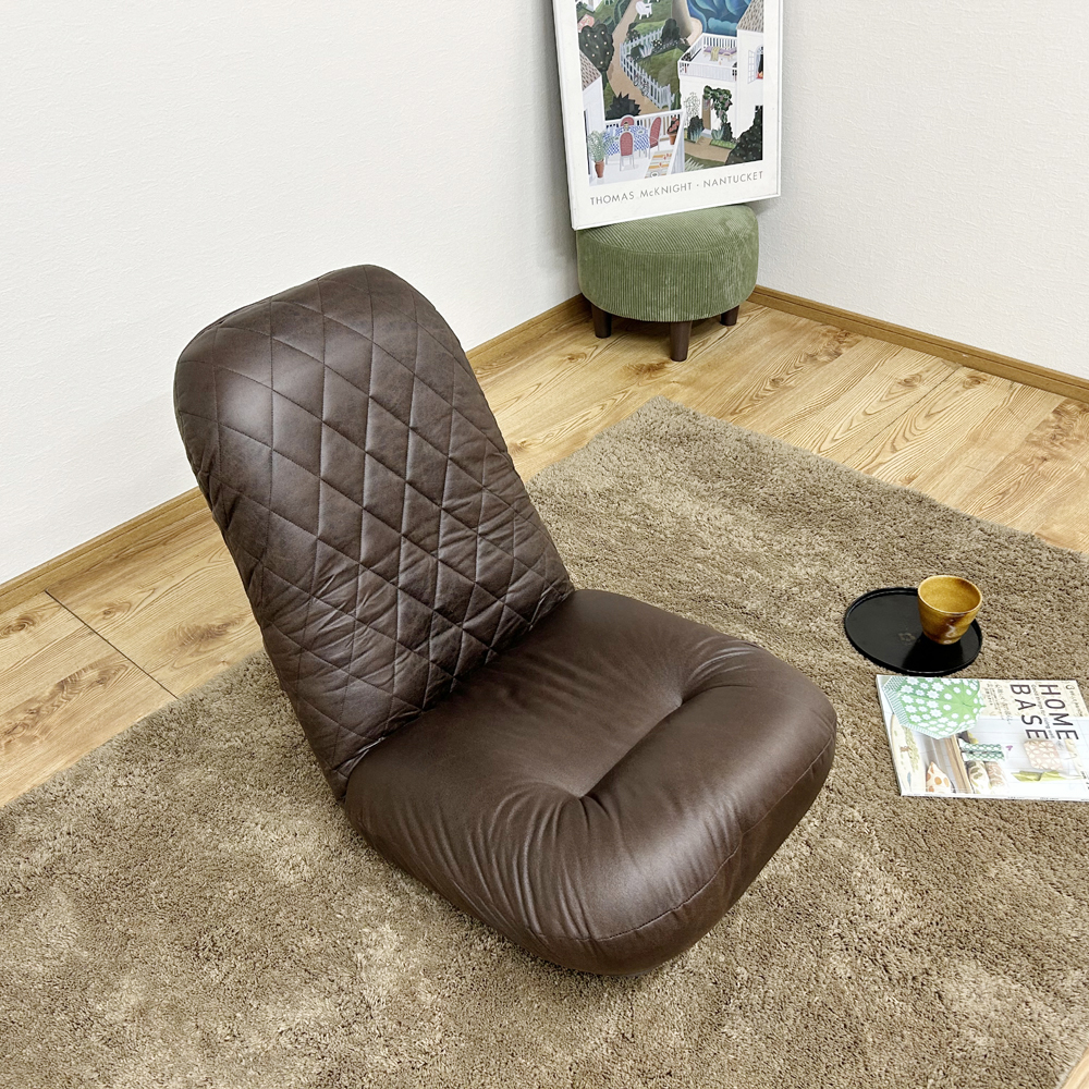 引っかきキズに強い特殊生地を採用したハイバック脚付き座椅子！座面