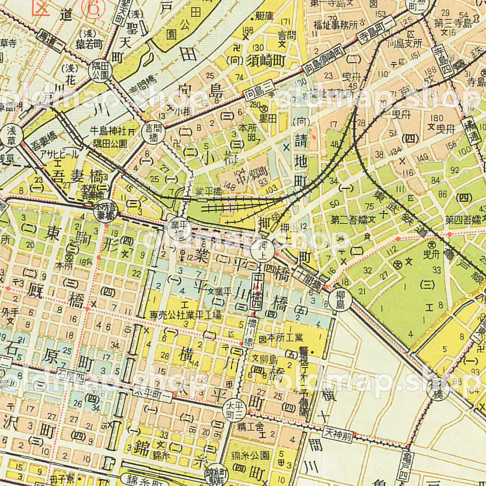 墨田区 昭和38年(1963) – 東京都区分地図 – 古地図素材データの