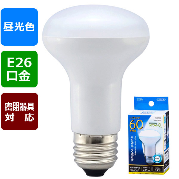 LED電球 レフランプ形 E26 60形相当 昼光色 [品番]06-0772｜株式会社