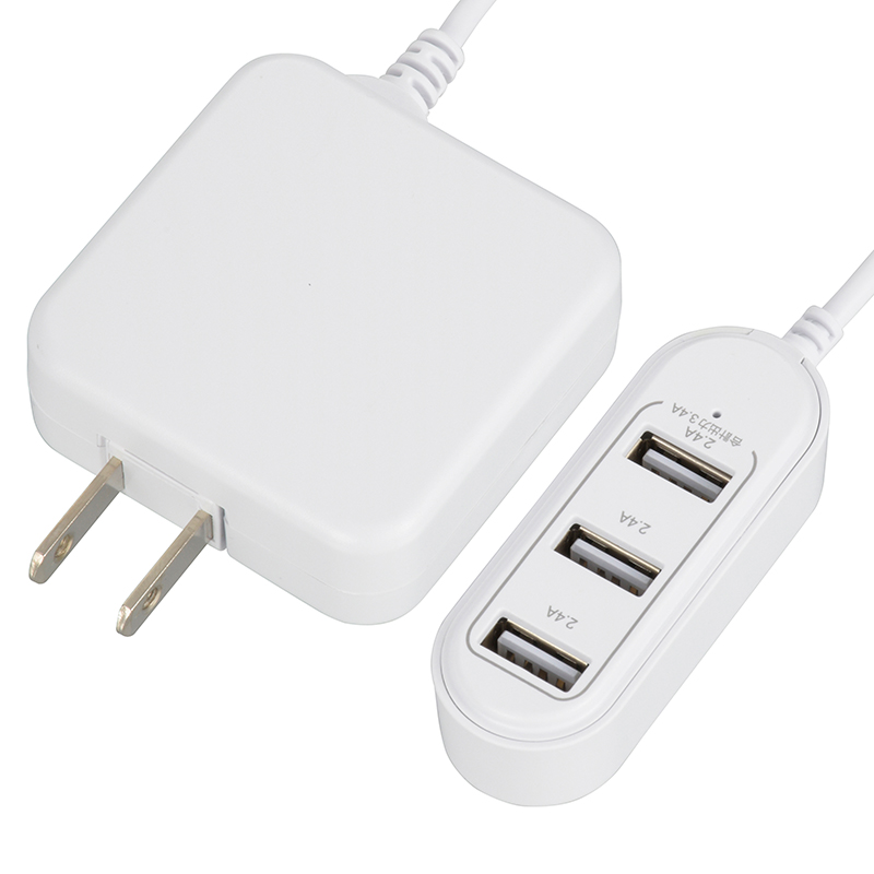 コード付きACアダプター USB電源タップ 3ポート [品番]01-3794｜株式