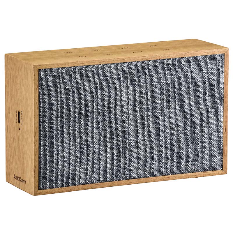 AudioCommワイヤレススピーカー 木製・麻 ブルー [品番]03-3184｜株式