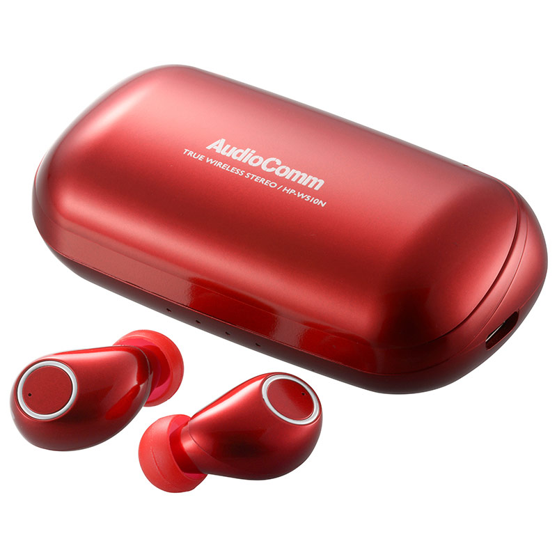 AudioComm完全ワイヤレスイヤホン レッド [品番]03-2287｜株式会社