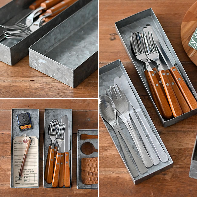 TIN カトラリートレイ 業務用 店舗備品 ナチュラル雑貨のオルネ