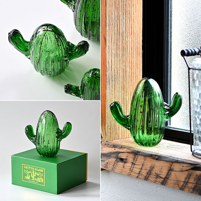 CACTUS ガラスオーナメント サボテンオブジェ ナチュラルインテリア