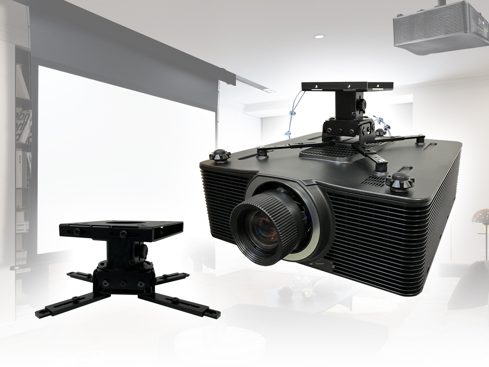 薄型ディスプレイハンガー天井からモニターを2面吊り下げるタイプ2機種