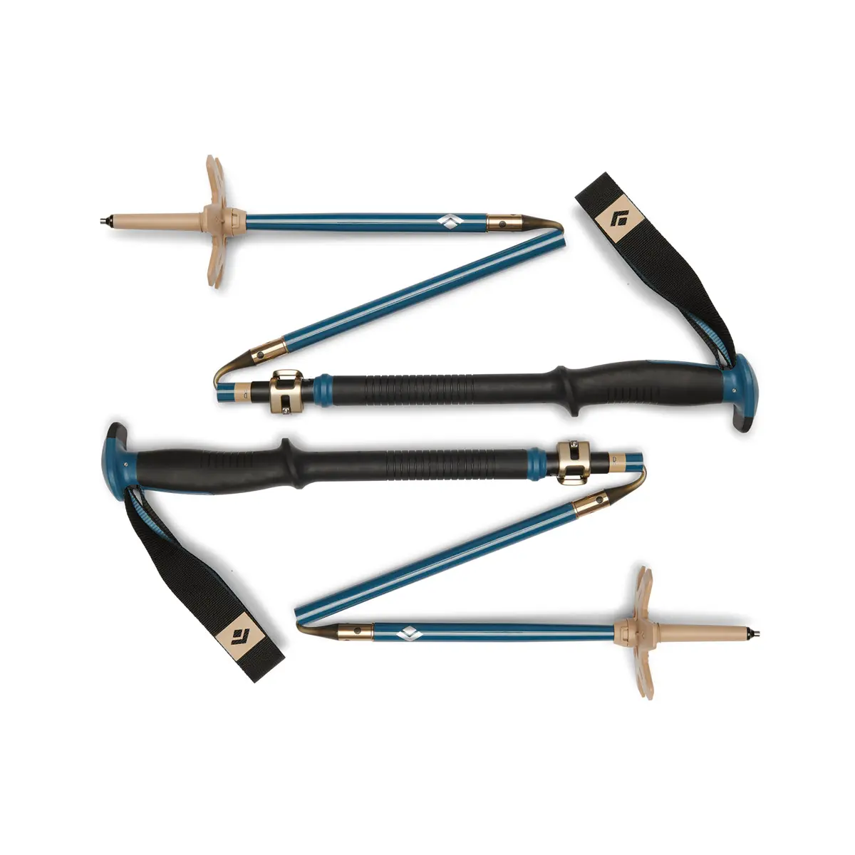 トラバースコンパクタースキーポール(125cm クリークブルー): ブラック