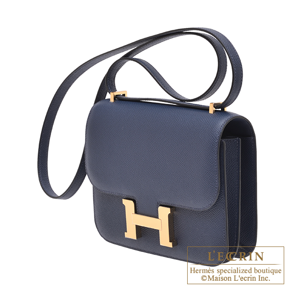 エルメス コンスタンスミニ ミラー ブルーネイビー ヴォーエプソン