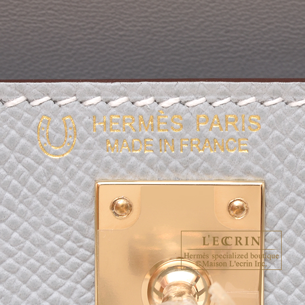 エルメス パーソナルケリーミニ/外縫い ブルーグラシエ/クレ ヴォー