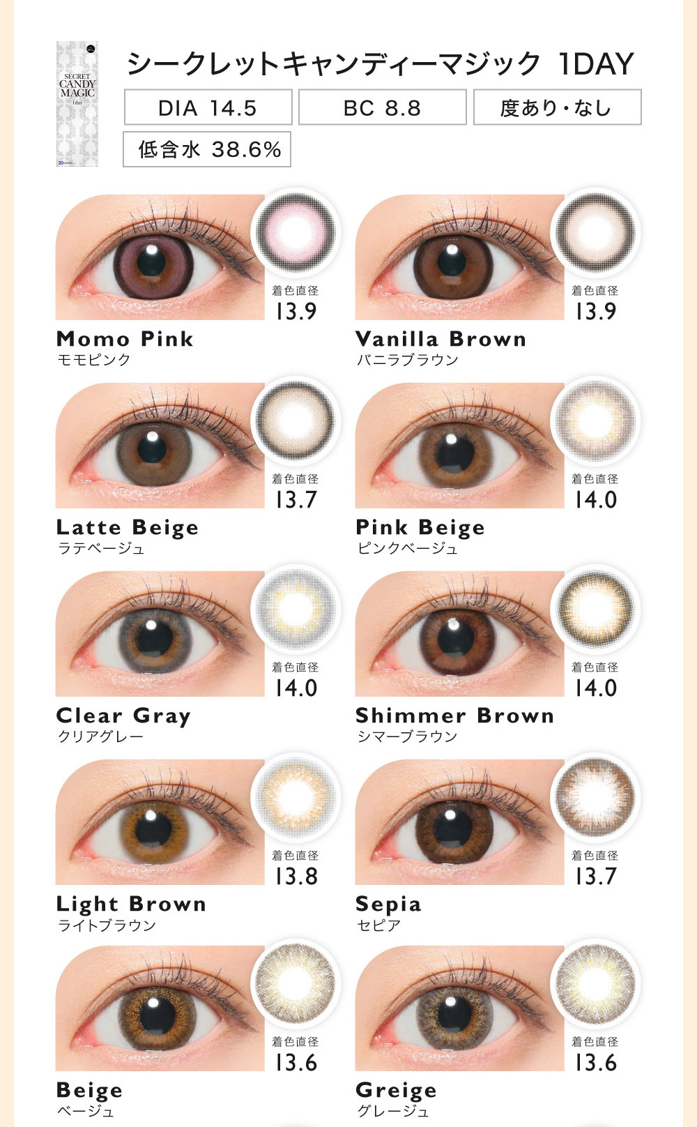 2023サマーセール＞ 19種類から選べる！ secret candymagic 1day 2箱