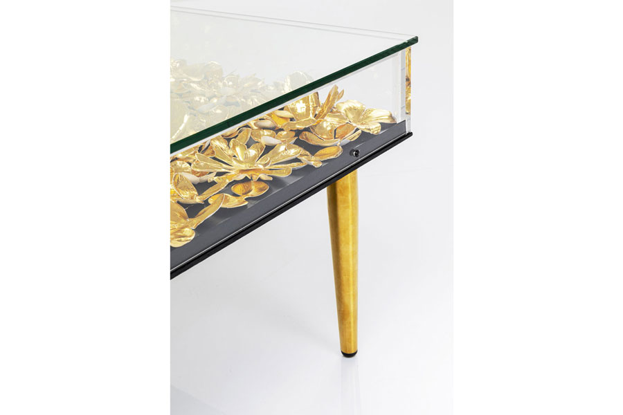 廃番】ゴールドフラワー 120x60cm ローテーブル/コーヒーテーブル