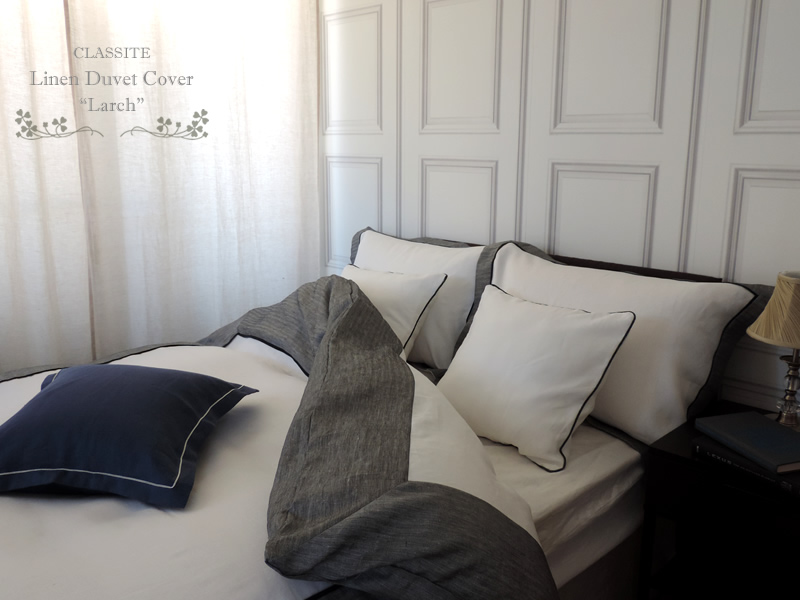 リネン 掛布団カバー キングサイズ Larch デュベカバー