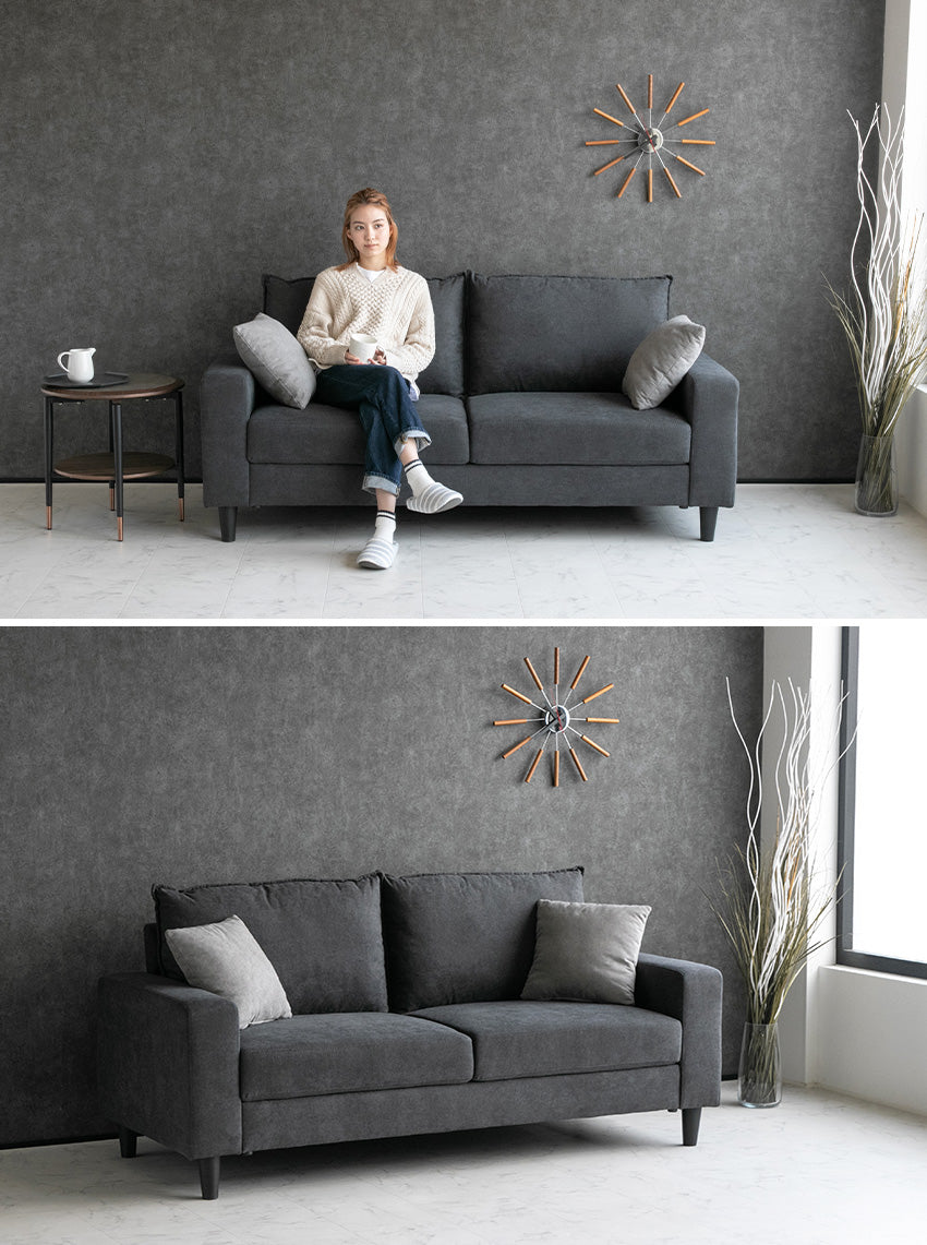 lushroom ソファ 3人掛け ファブリック グレー ダークグレー