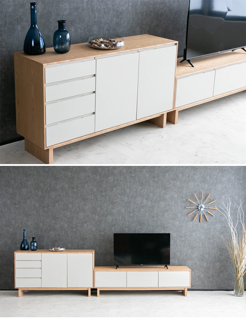 lushroom サイドボード リビングボード キャビネット ナチュラル 突板