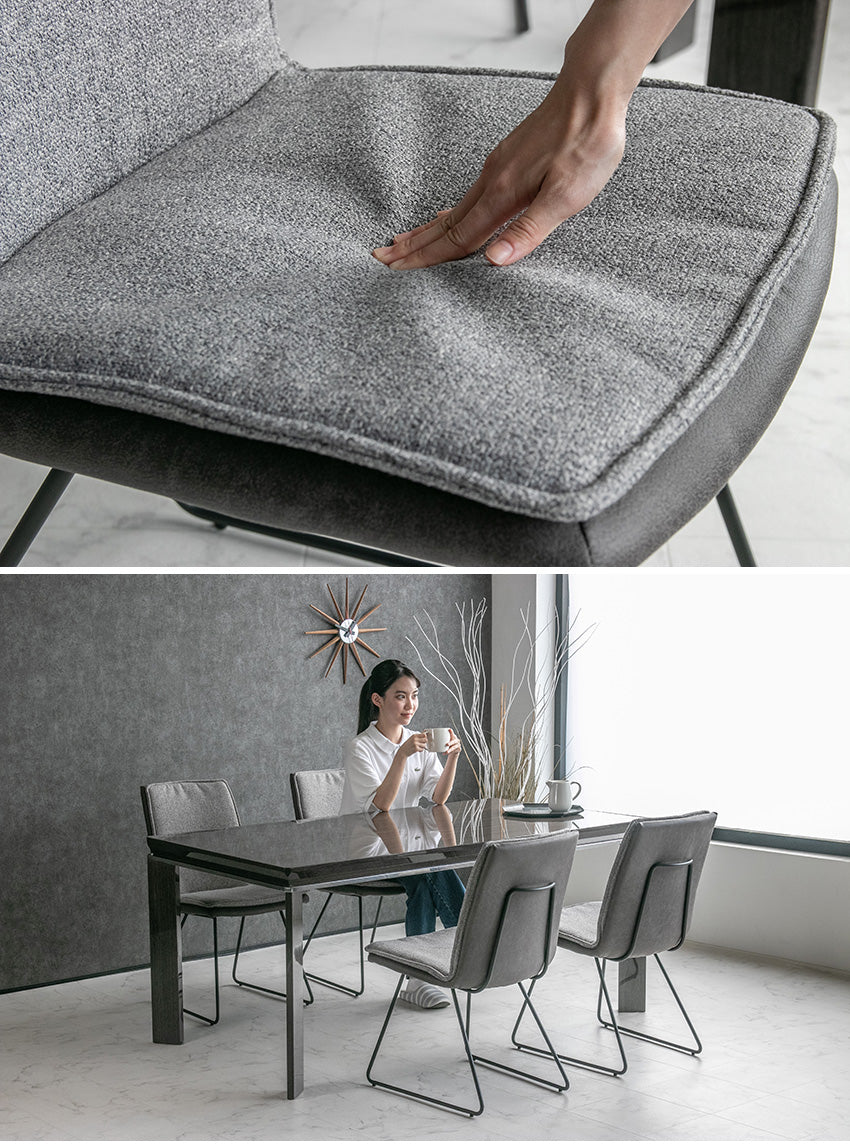 lushroom 【同色2脚セット】 ダイニングチェア ファブリック