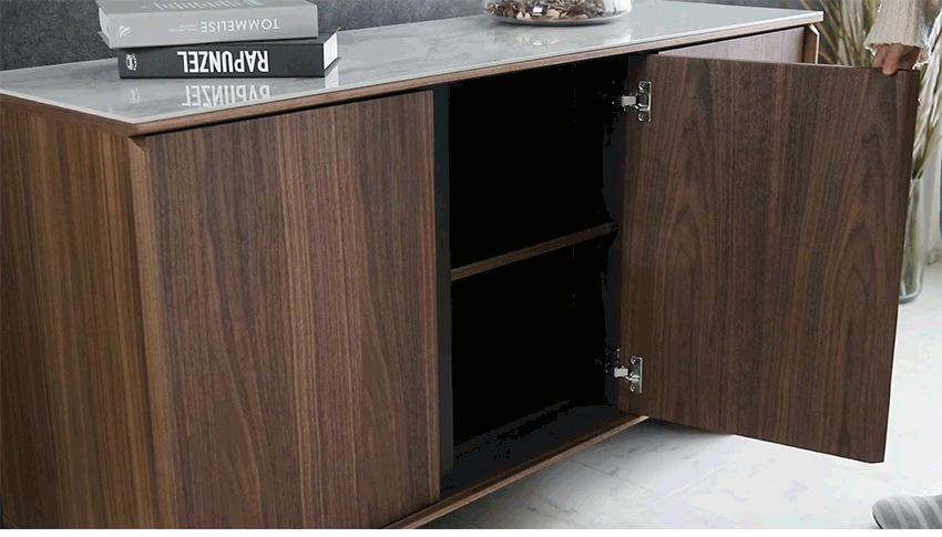 lushroom サイドボード キャビネット セラミック ウォールナット 突板