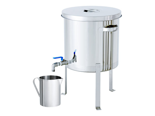 STV-FL】ボールバルブ付汎用容器 平鋼脚付(STV-FL-18 : 容量 4L 5営業