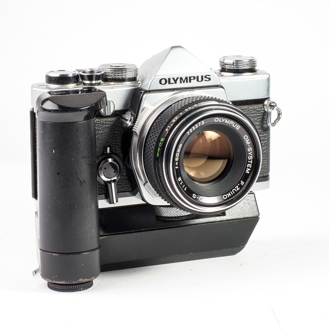 Olympus OM-1 35mm Film Camera with Winder 2 & 50mm F1.8 Lens (BGN