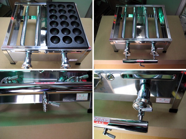 AKS 業務用 たこ焼き器 2丁掛 [18穴x2連] : MDS01 【業務用 厨房機器
