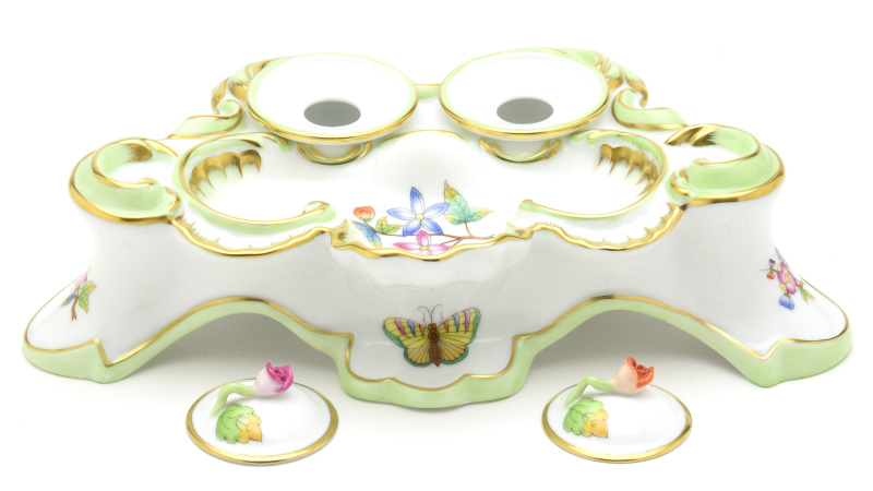 60%Off】ヘレンド(Herend) インクスタンド(幅:23.5cm) ヴィクトリア