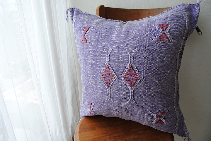 サブラ （カクタスシルク）クッションカバー・パープル【メール便可】