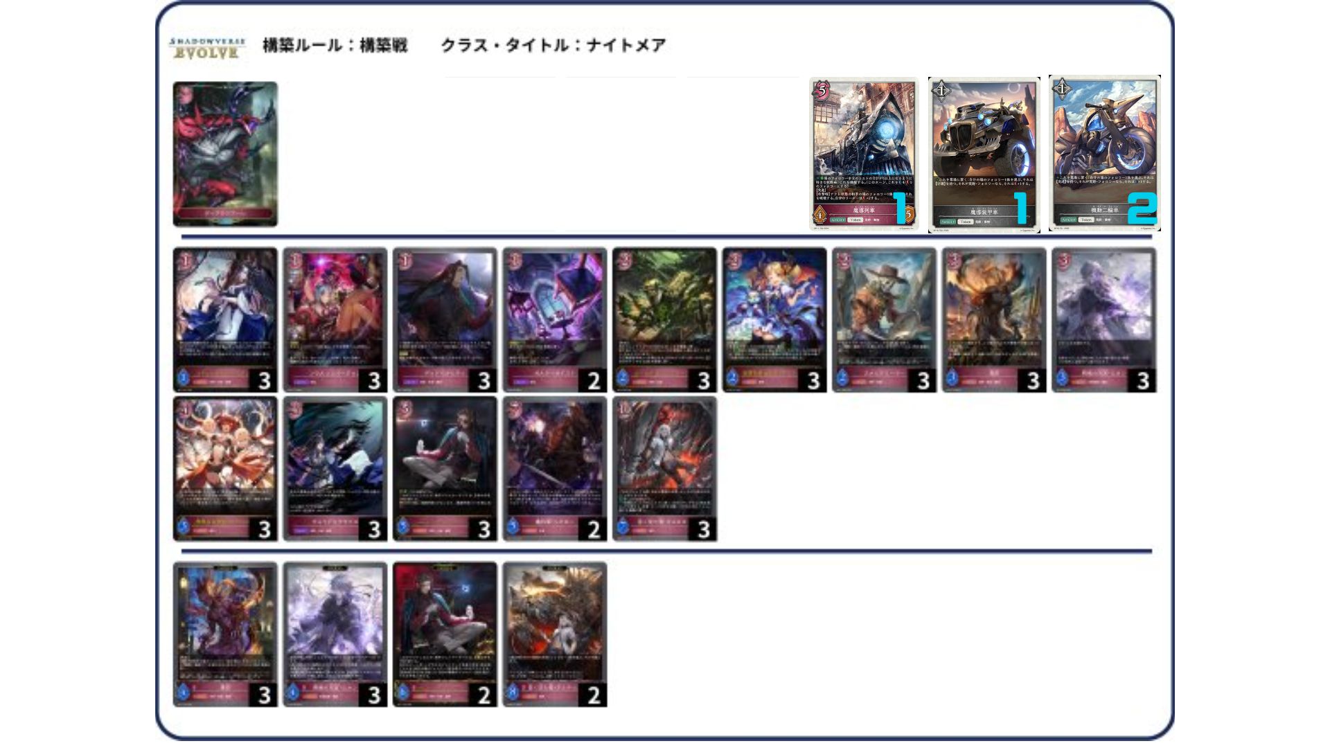 シャドウバース エボルヴ 荒野ナイトメア 死者ナイトメア デッキパーツ