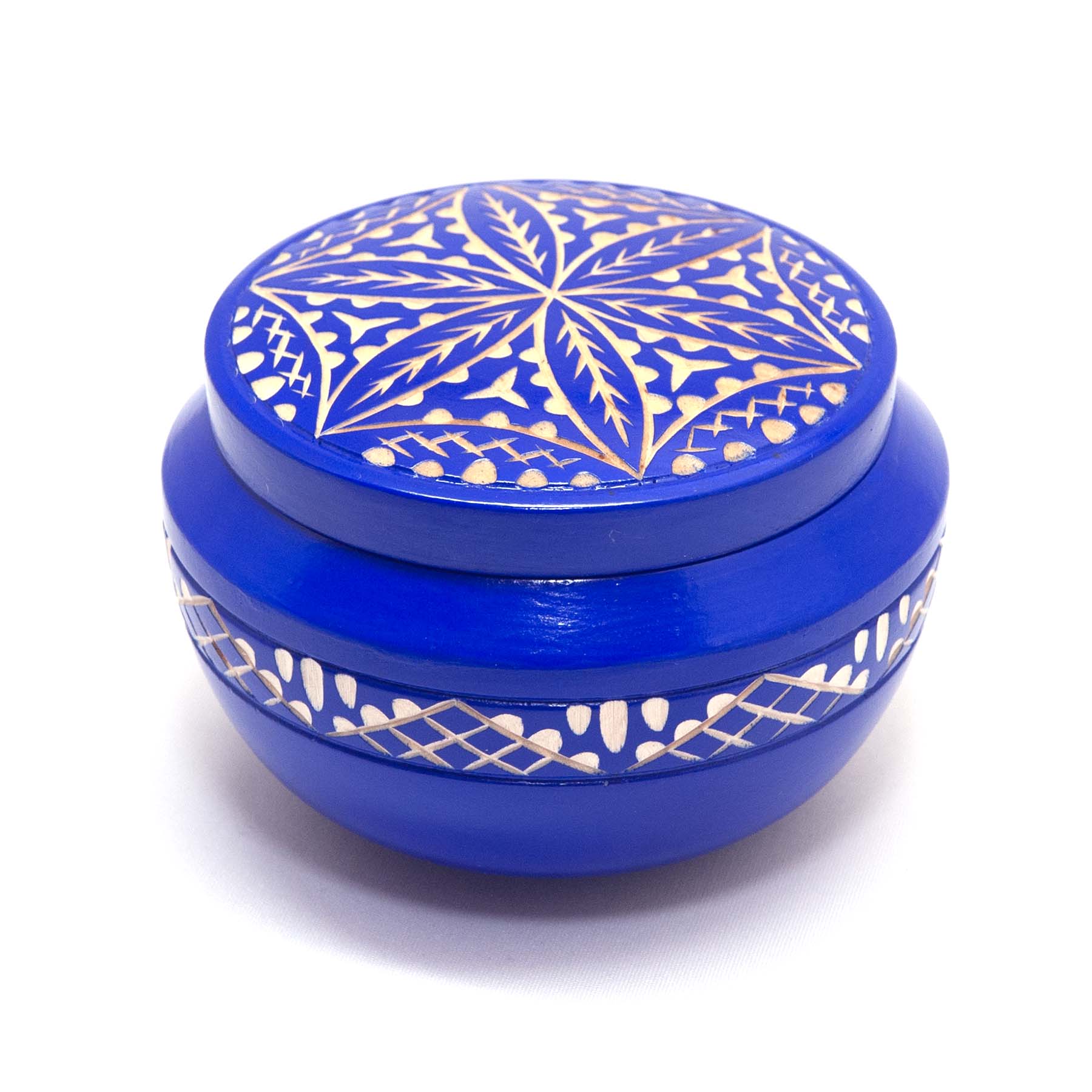 ボンボニエール（青）白樺材 | ギャラリーまきの 信州の木製品と美術