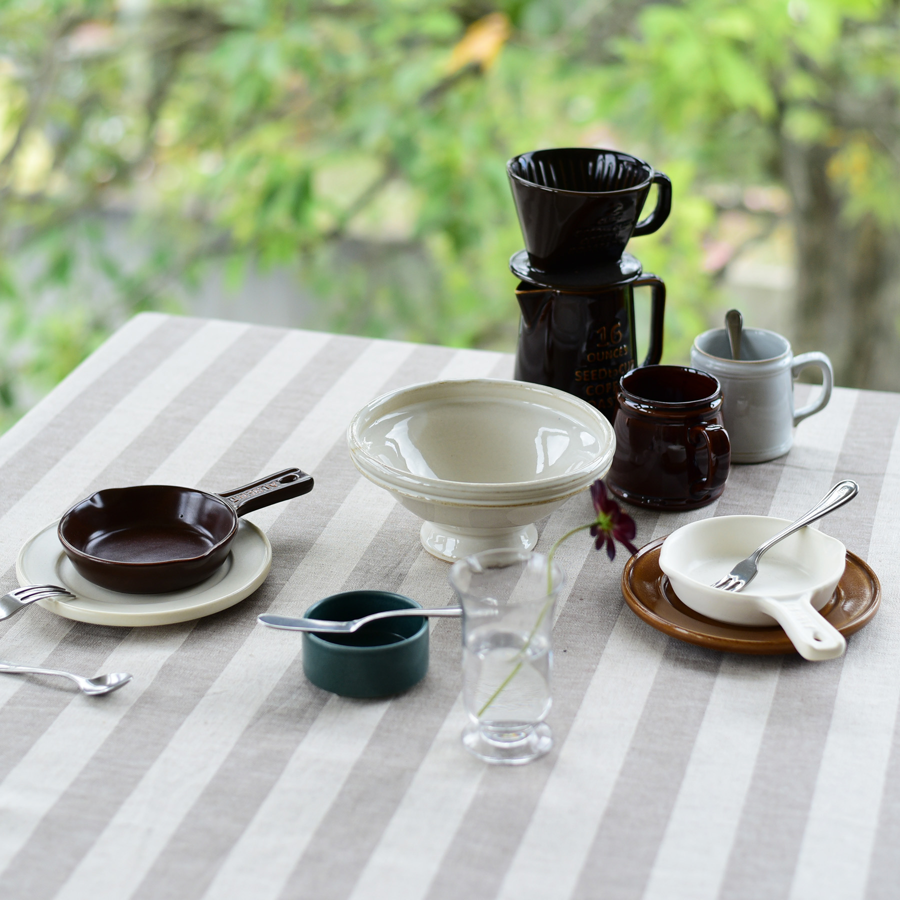 キッチンリネン :: テーブルクロス :: オックスストライプ(茶