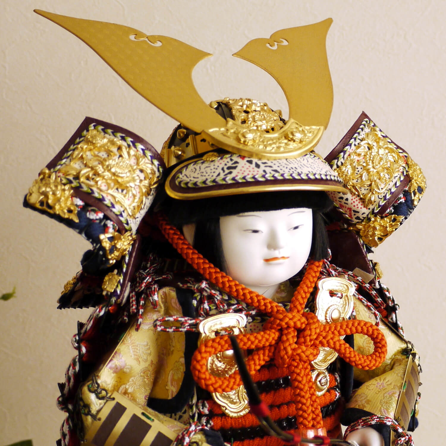 五月人形 京製六寸京鎧着大将 京鎧・平安武久×京頭・川瀬健山(描き目