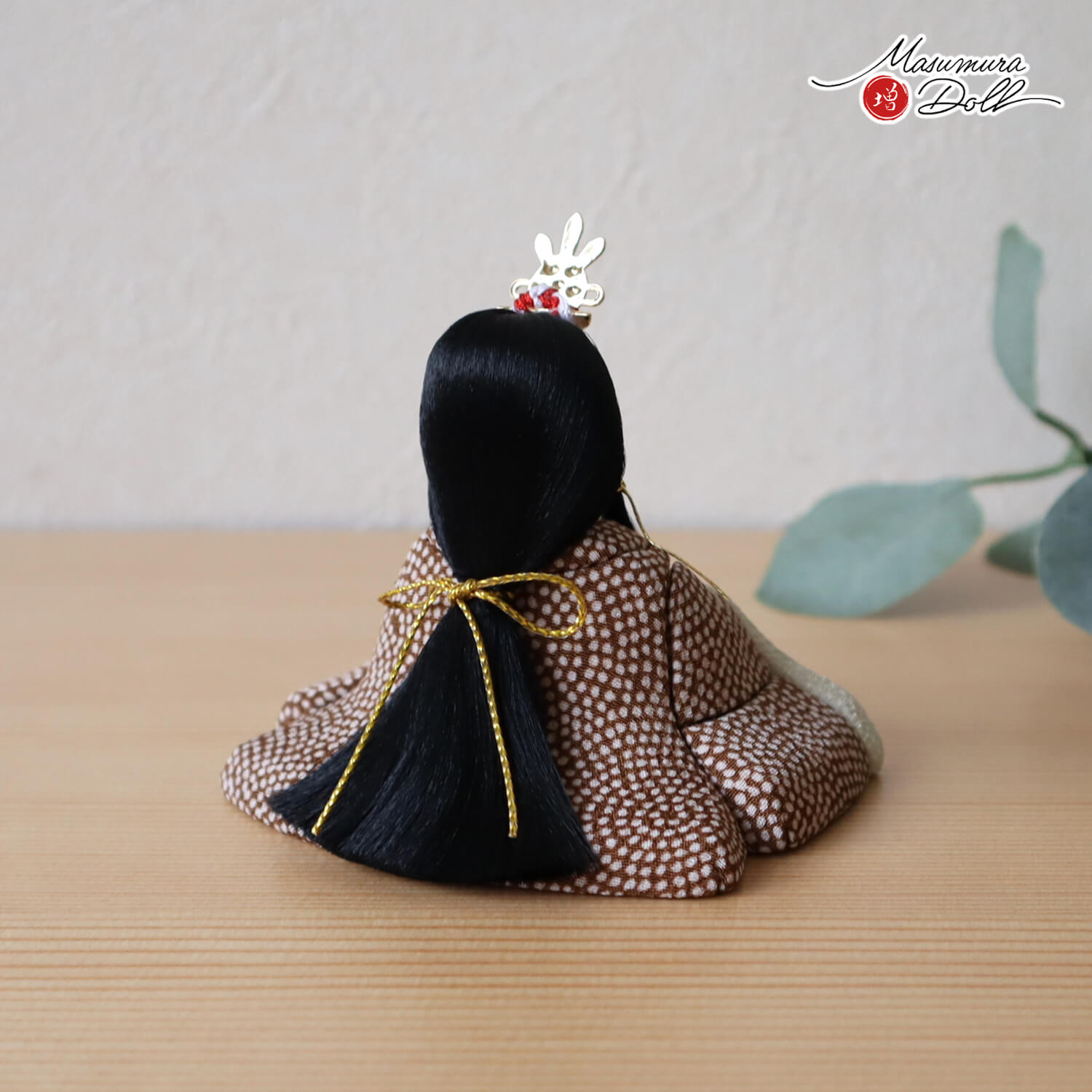 雛人形 新作 木村一秀作 五人飾 桃山雛 ブラウンドット 3人 官女