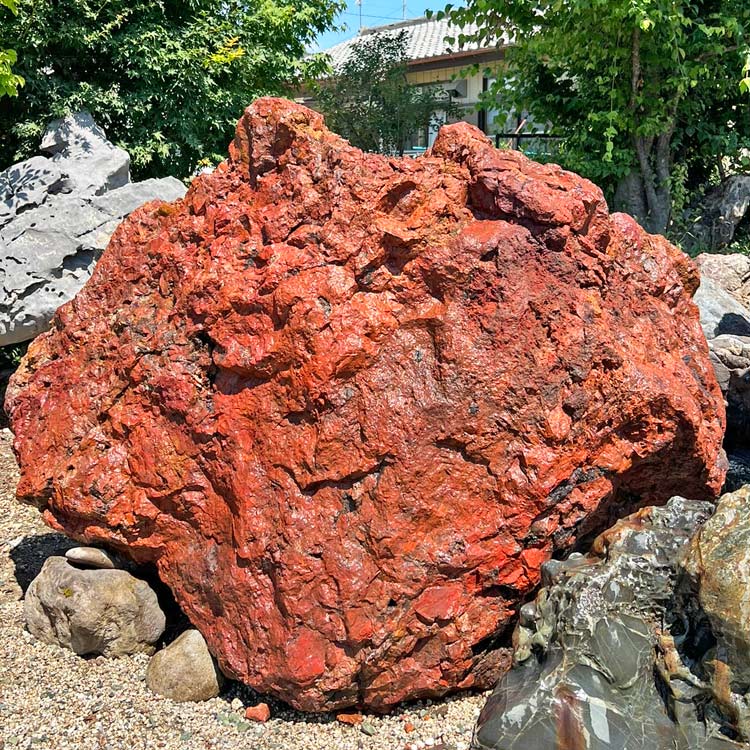 津軽錦石（青森県産）特大 景石 幅2.25m 銘石 庭石 碧玉 ジャスパー