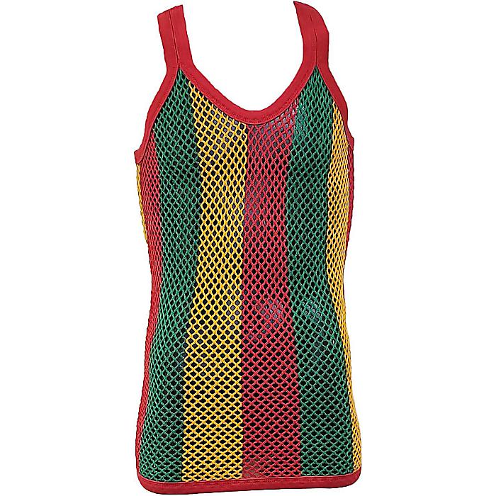 Generic ／ 網シャツ ラスタカラー (メンズ／XLサイズ) 綿100 メッシュ