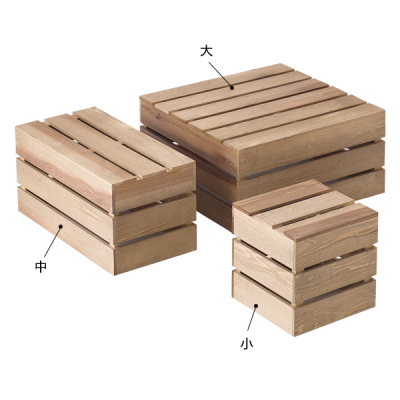 ウッドクレイト（ナチュラル）小 店舗用品 演出・ディスプレイ什器 木