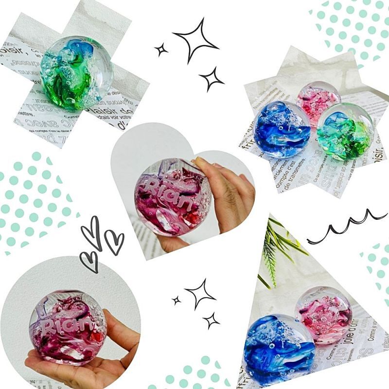 名入れ ペーパーウェイト】 日本製 丸くてかわいいペーパーウェイトに