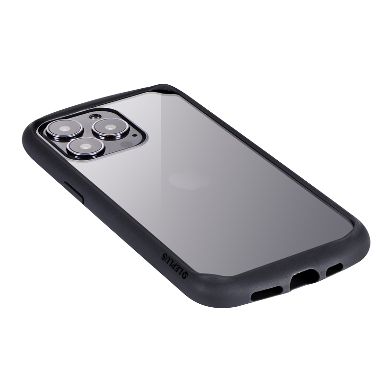 iPhone 13 Pro 耐衝撃ハイブリッドケース「Cleary」 グラファイト