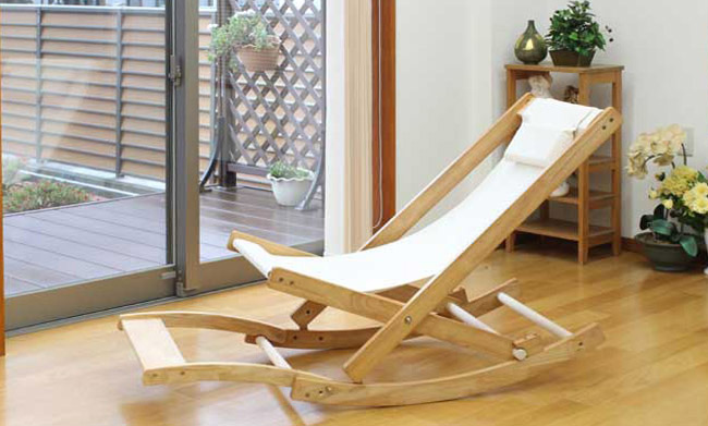 折り畳み式 ロッキングチェアー オットマン付き NK-2098を激安で販売