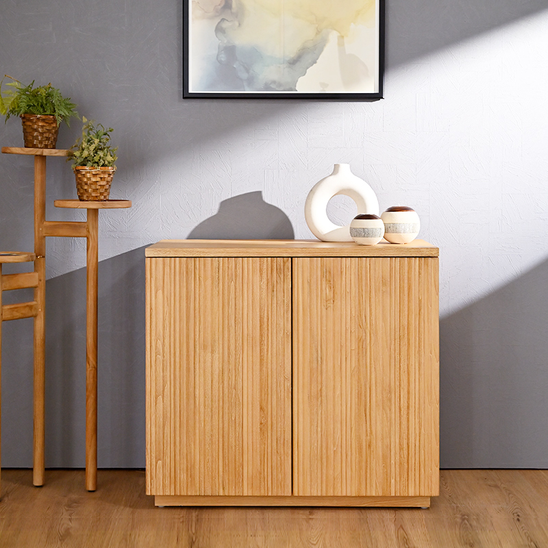 チーク 無垢材 リブキャビネット 幅80cm G662XPを激安で販売する京都の