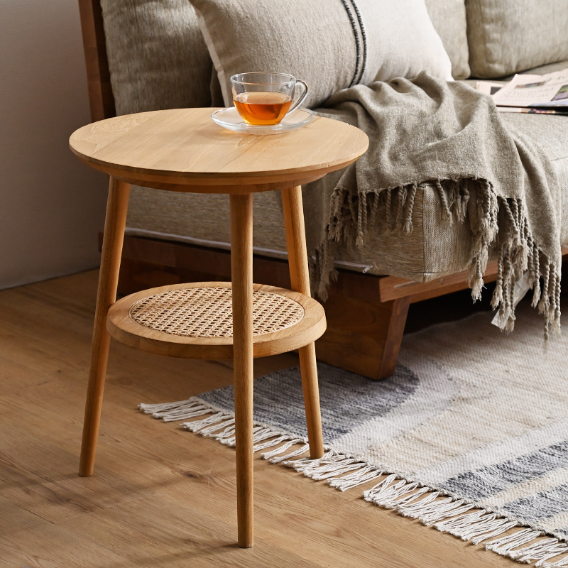 KAGOME ラタン サイドテーブル チーク 無垢材 T038XPを激安で販売する