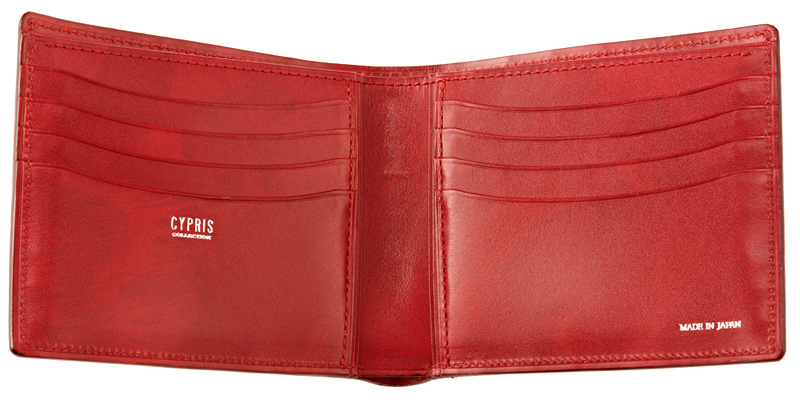 CYPRIS COLLECTION】二つ折り財布(カード札入・小銭入れなし)□艶