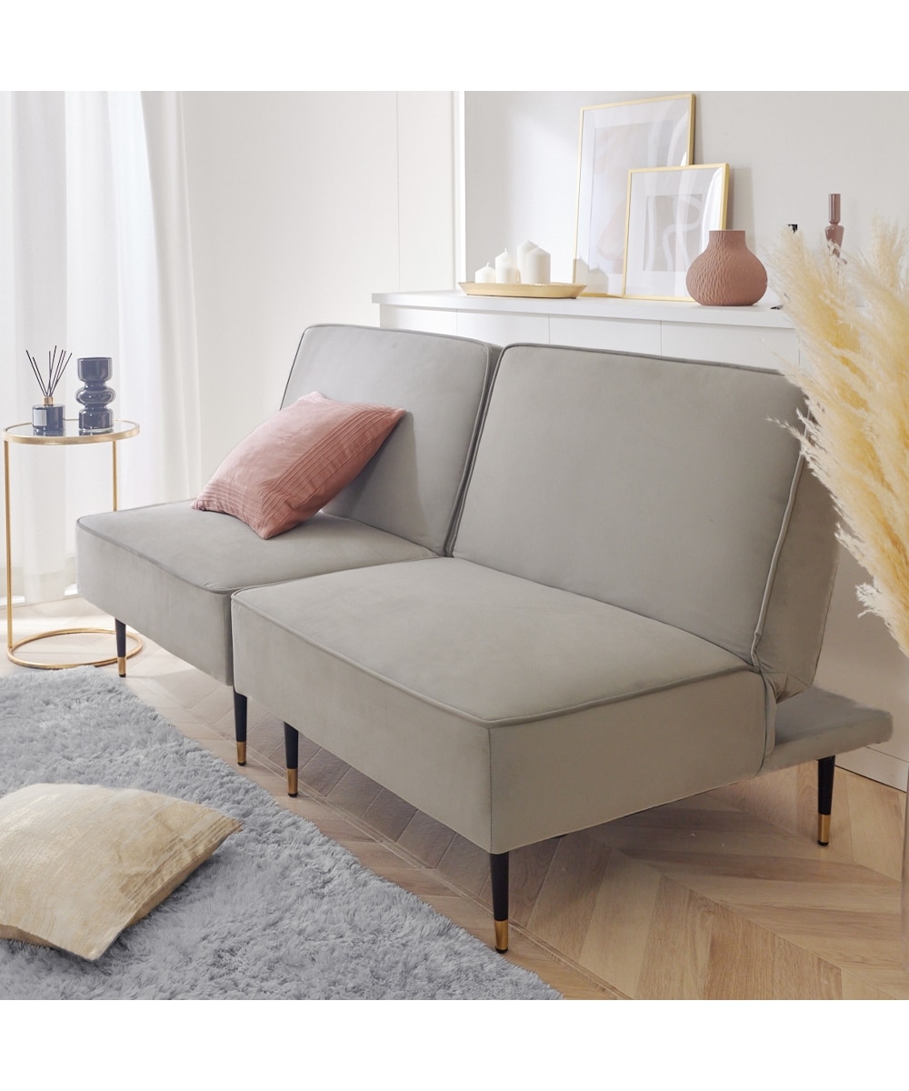 2人掛け]ソファベッド｜5WAY リクライニング ベロア調 大人可愛い[Do