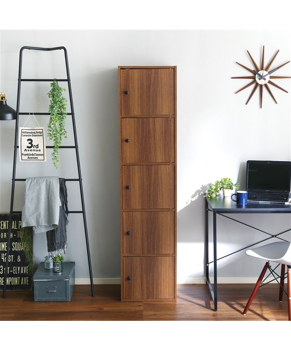 扉付き5段カラーボックス 通販【ニッセン】