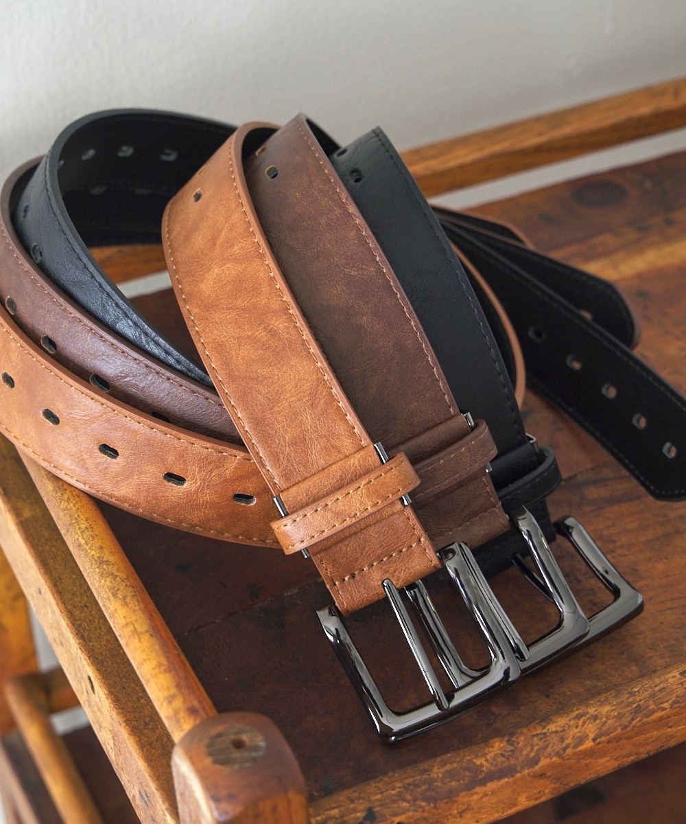 ブラックニッケルバックル 4cm幅カジュアルベルト（選べる3サイズ