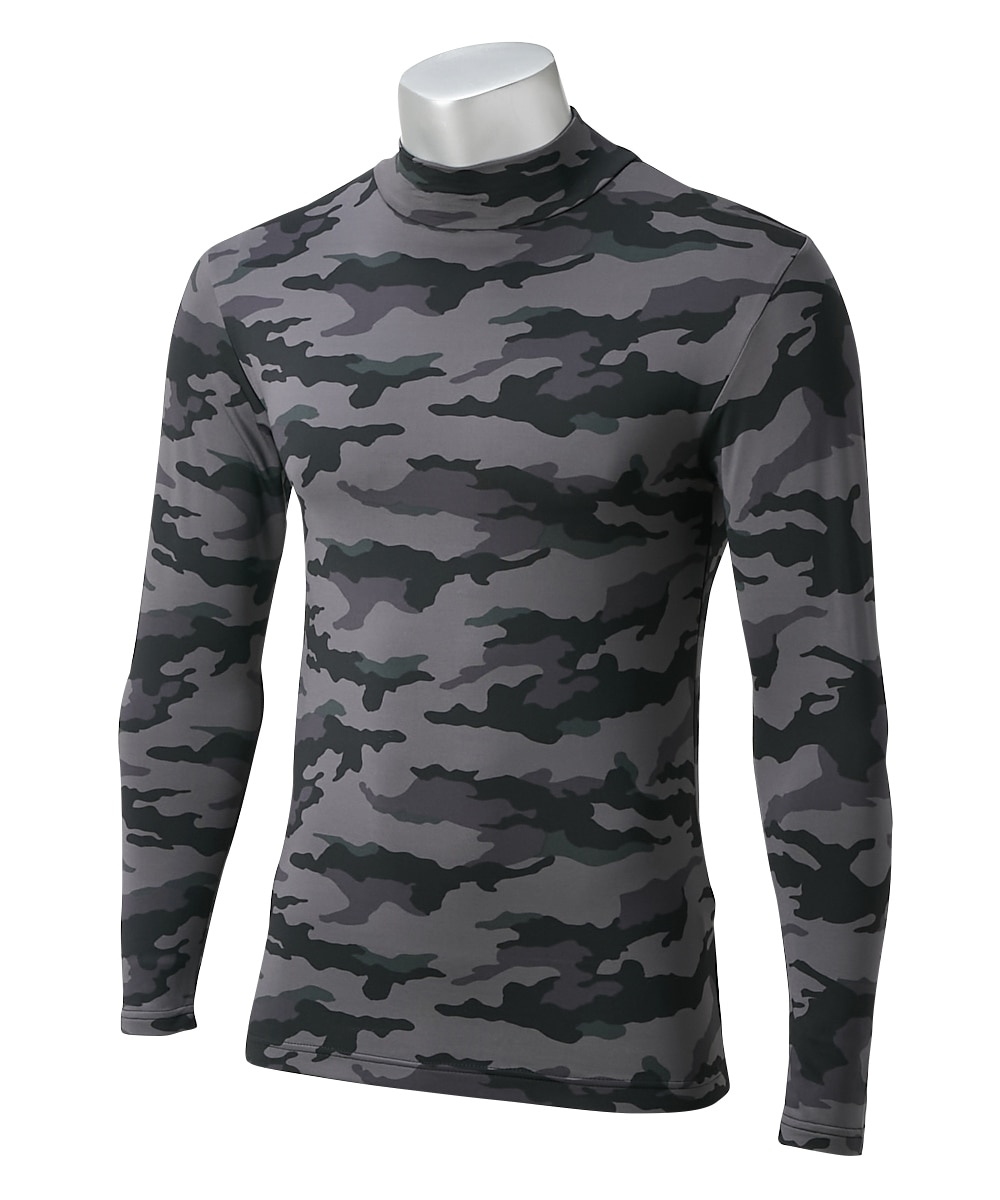 あったか裏起毛ストレッチ迷彩柄ハイネック長袖インナー2枚組 通販