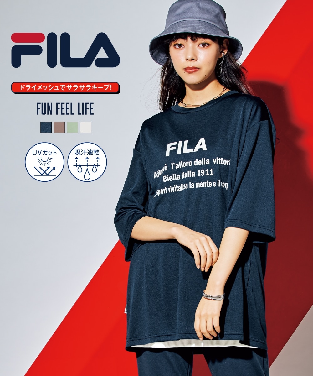 FILA】ドライメッシュ5分袖ビッグTシャツ（UVカット・吸汗速乾） 通販