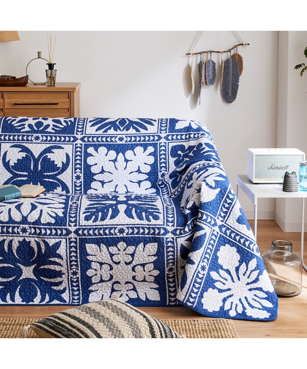 洗えるリバーシブルマルチカバー｜ハワイアンデザイン・綿100% 通販