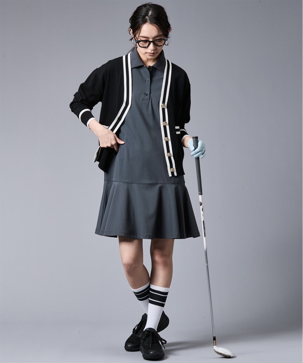 裾フレアポロシャツワンピース＜大きいサイズ有＞シックスタイルゴルフ