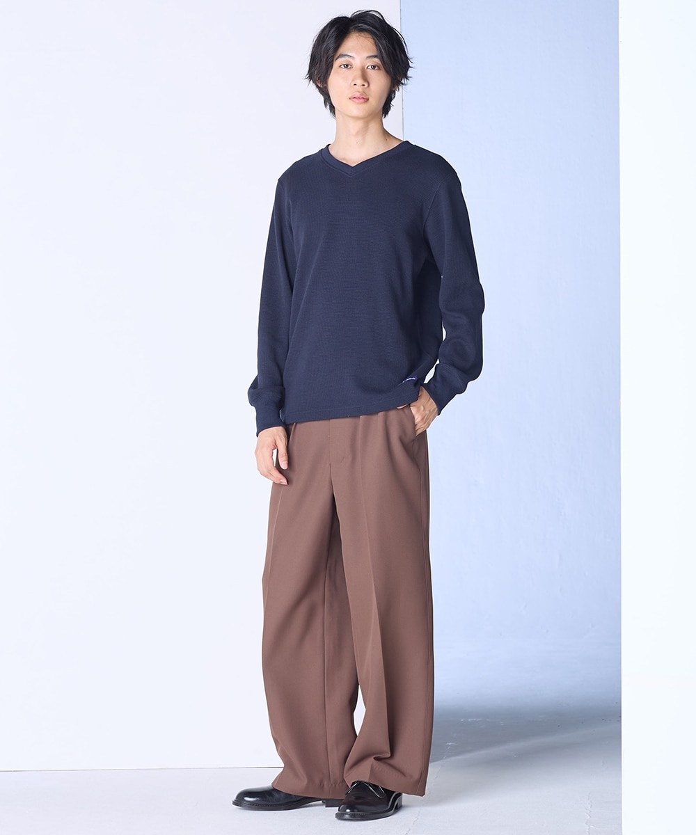 ヘビーウェイトワッフルVネック長袖Tシャツ【大きいサイズ有】 通販