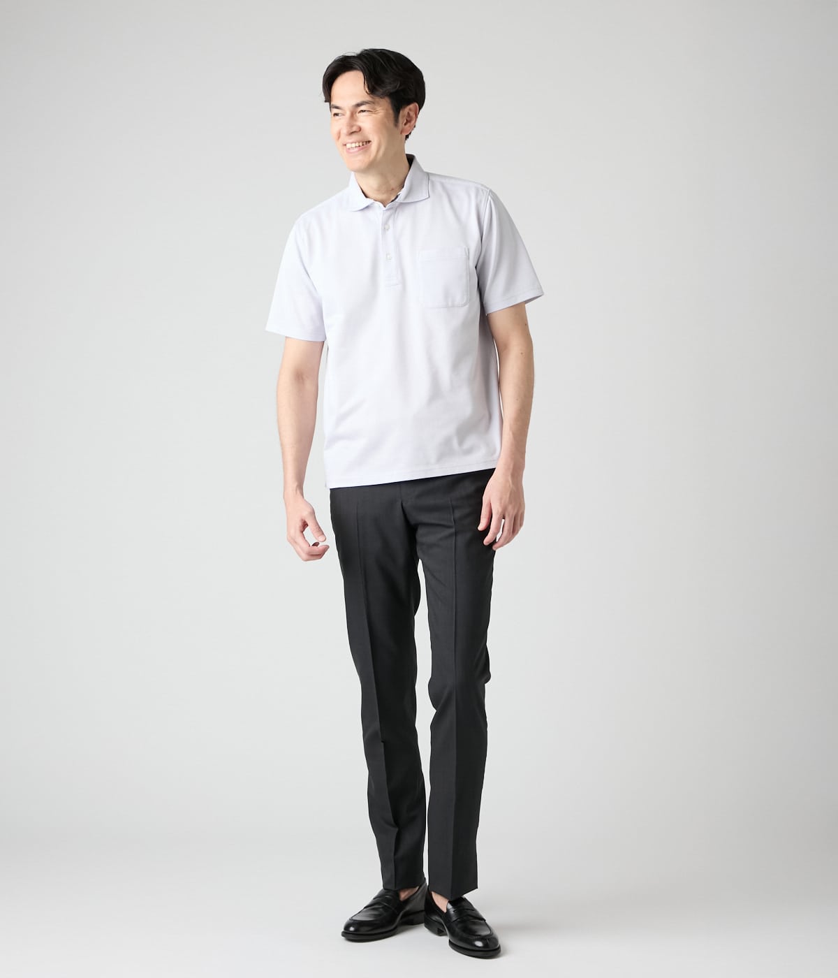 吸水速乾】COOL COMFORT コードレーン カッタウェイカラーポロシャツ