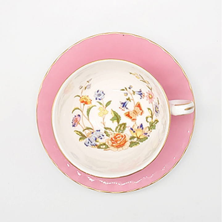 エインズレイ コテージガーデン ピンク ティーカップ&ソーサー