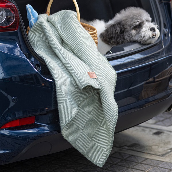 ウール ハーフブランケット 90×130cm / グースアイMIDI グリーン